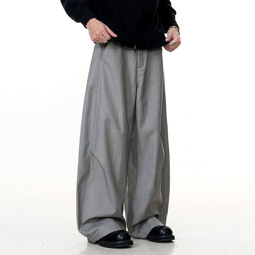 Load image into Gallery viewer, Men's Suit Pants New American High Street Curved Knife Chic Loose Pleated Niche Design Solid Color Male Trousers 9W1951
