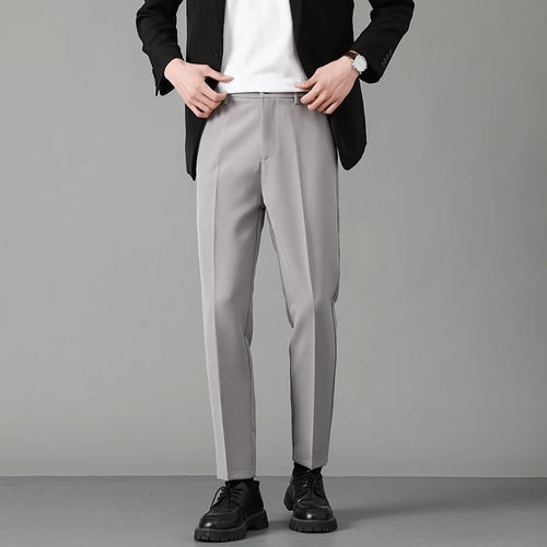 Load image into Gallery viewer, Summer Korean Style Men&#39;s Suit Pants Slim Center Line Casual Menwear Straight-leg Male Loose Bottom Simple 9C6764
