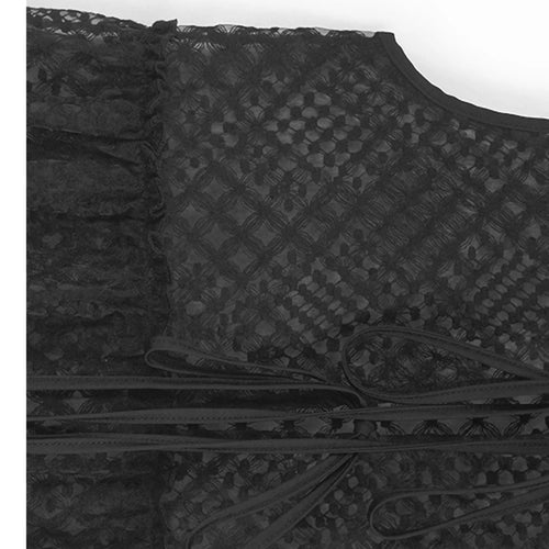 Load image into Gallery viewer, Women Black Mesh Bandage Perspective Elegant Vest Dress New Round Neck Sleeveless Fashion Spring Summer  2025  1DJ0918
