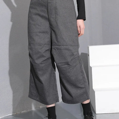 Load image into Gallery viewer, High Waist Gray Brief Pleated Long Wide Leg Trousers New Loose Fit Pants Women Fashion Tide Spring Autumn 2025 YA77402
