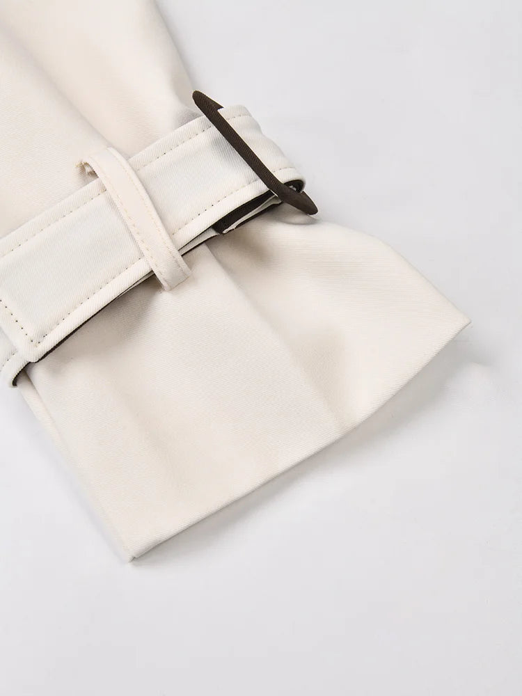 Women Brown Color-block Big Size Long Trench New Lapel Long Sleeve Windbreaker Fashion Tide Spring Autumn 2025 2C7400