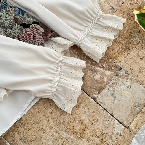 Load image into Gallery viewer, French Retro Women Fashion Beige Floral Patchwork Lace Mini Dress Autumn Winter Sweet Long Sleeved Ruffles Bow Short Dress Boho
