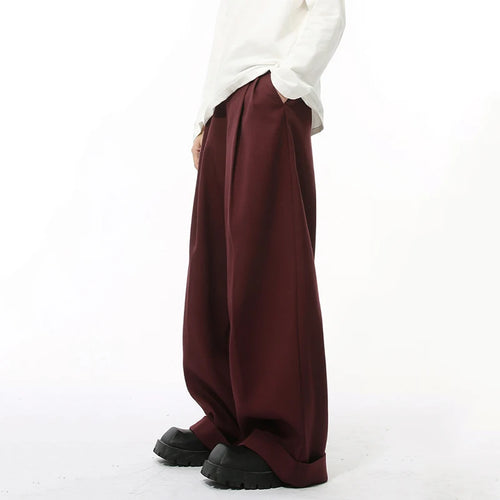 Load image into Gallery viewer, Simpel Winter Men&#39;s Casual Pants Pleated Droop Korean Style Straight Bottom Loose Wide Leg Male Trousers Trendy New 9C9211
