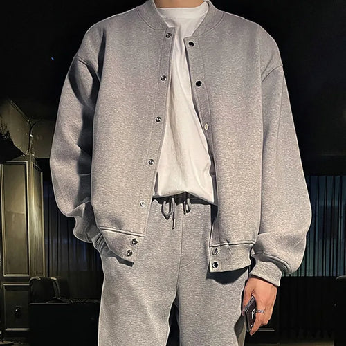 Load image into Gallery viewer, American Style Men's Jackets Round Collar Solid Color Casual Menswar Single Breasted Loose New Trendy Male Coats 9W1232
