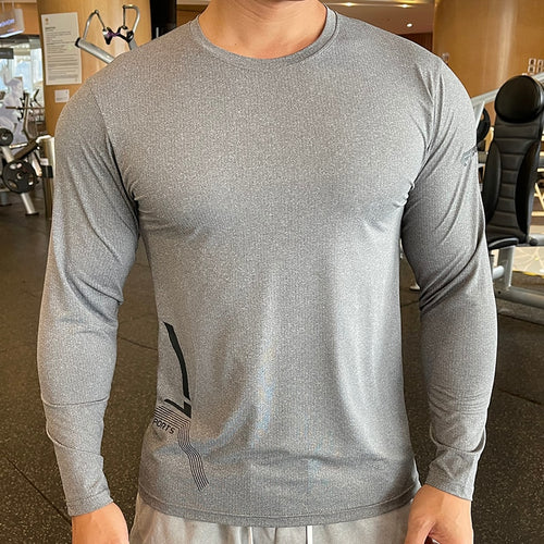 Load image into Gallery viewer, Men Fitness Compression Sport Shirt High Quality Running Long Sleeve Upper Clothing Crew Neck Swearshirt Male Rash Guard Wicking
