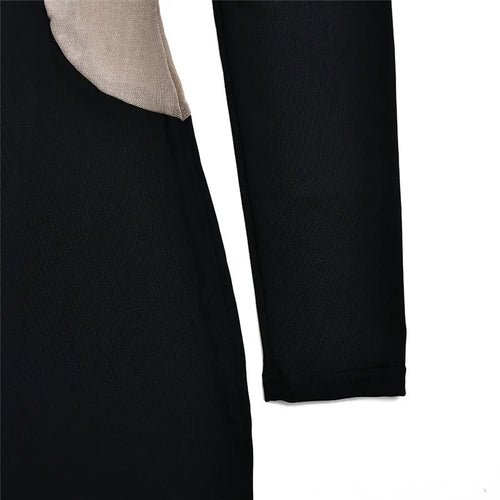 Load image into Gallery viewer, Turtleneck Long Sleeve Bodycon Maxi Dress For Women Autumn New Patchwork Hollow Out Club Party Sexy Long Dress Vestidos
