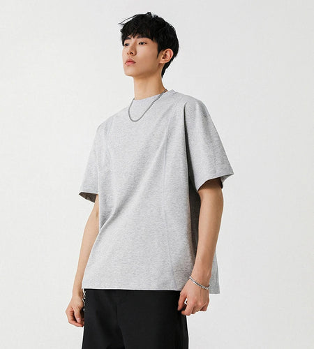 Male T-shirt American Style Short Sleeve Pullover Solid Color O-neck Spring Summer Men's Tees Pullover Top 9W1300