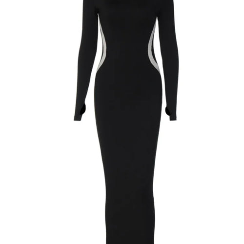 Load image into Gallery viewer, Autumn New Fashion Elastic Long Sleeve Finger Sleeve Dress Women Bodycon Midi Female Club Vestidos Party Streetwear
