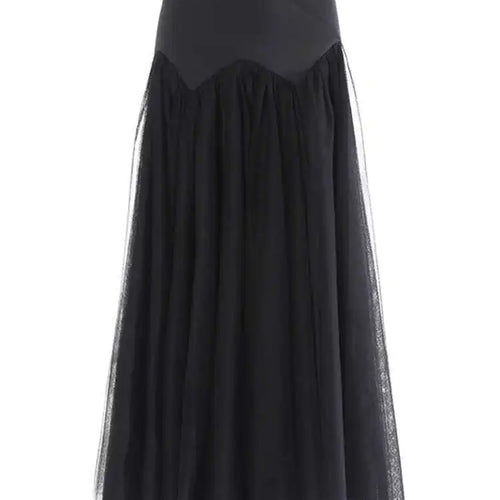 Load image into Gallery viewer, High Waist Gray Mesh Color-block Spliced Elegant A-line Half-body Skirt Women Fashion Tide New Spring Autumn 2025 1DH9838
