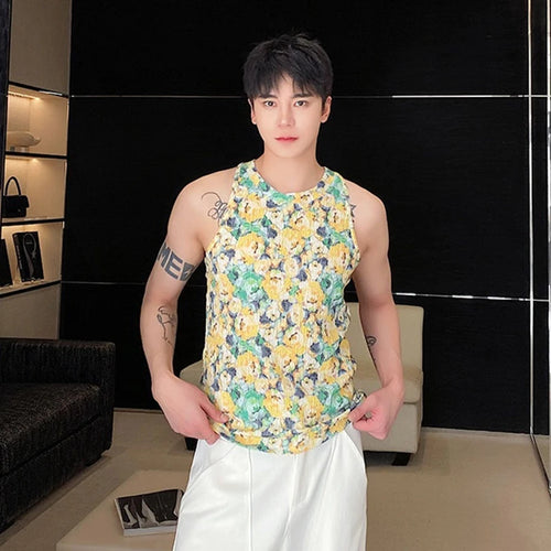 Load image into Gallery viewer, Summer Vest Personalized Men&#39;s Round Neck Tank Top Trend Sleeveless 2024 New Fashion Prting Sleeveless Male Top 9C5403
