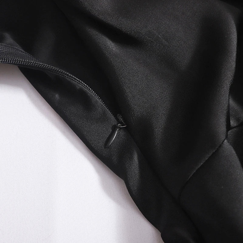 Women Black V-neck Hollow Sleeveless Ruffles Pleated Tank Tops Summer Elegant Pullover Vest Versatile Simplicity Ladies Fashion