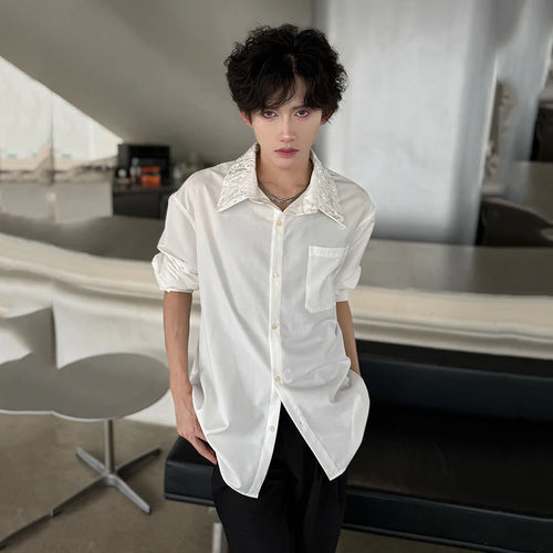 Load image into Gallery viewer, Men&#39;s Shirts Long Sleeve New Summer Embroidered Design Turn-down Collar Personalized Male Korean Style Clothing 9W1755
