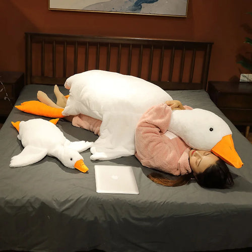 Load image into Gallery viewer, 190cm Big Size Colorful Lying Duck Plush Pillow Soft Rabbit Fur Animal Pillow Plush Mat Stuffed Dolls Sleeping Appease Toy Gifts
