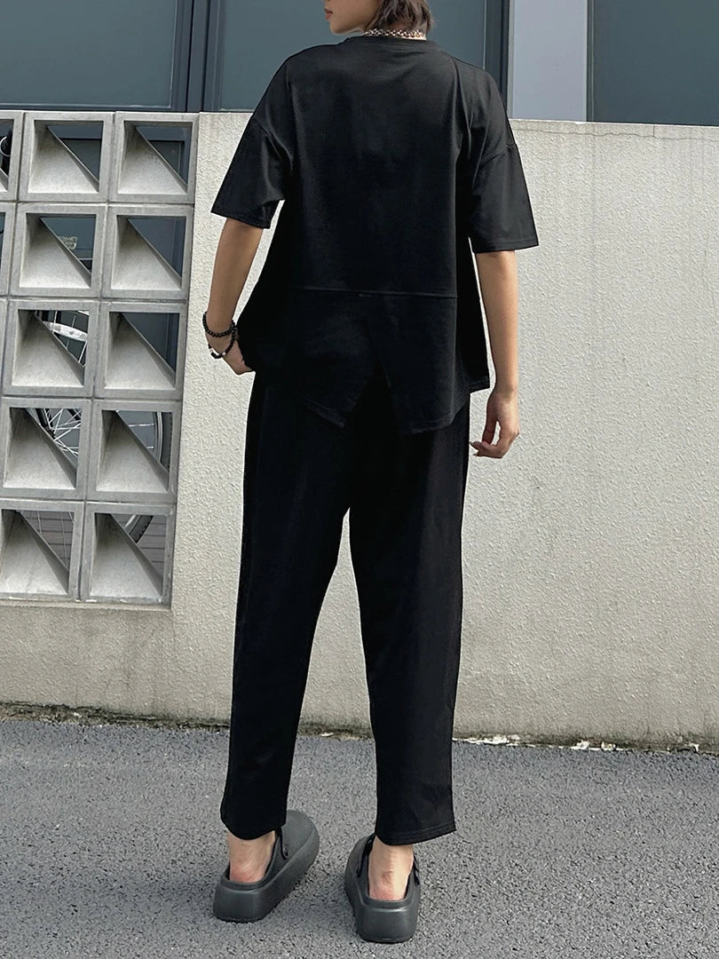 High Elastic Waist Patch Button Splice Harem Calf-Length Pants New Trousers Women Fashion Tide Spring Autumn 2025  1DJ1615