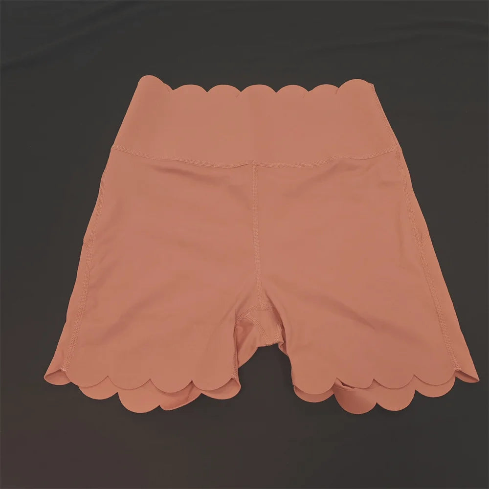 Breathable Skin-Friendly Fitness Two-Piece Set Square Collar Tight Yoga Suit High-Waist Lace Shorts