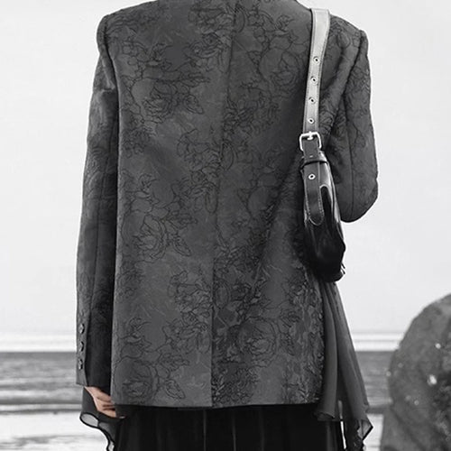 Load image into Gallery viewer, Solid Spliced Appliques Blazers For Women Lapel Long Sleeve Temperament Patchwork Button Coats Female Fashion Style
