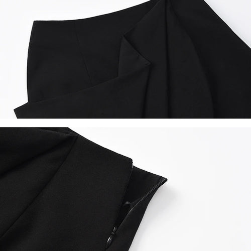 Load image into Gallery viewer, Black Casual Asymmetrical Skirt For Women High Waist Solid Minimalist Irregular Hem Mini Skirts Female Clothing
