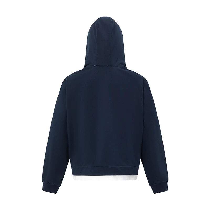 Men's Sweatshirt Spring Deconstructed Fake Two-piece Hoodies Stylish Menwear Solid Color Loose Male Clothing 9W1470