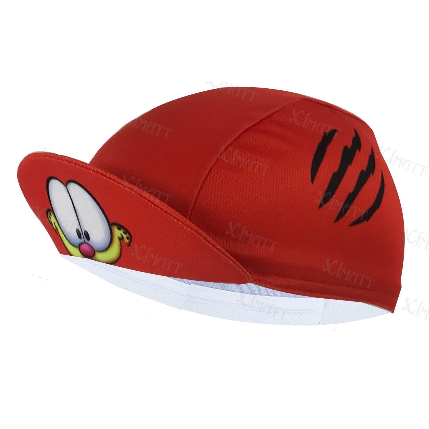 Cartoon Dashing Cat Polyester Summer Bicycle Men's Balaclava  Quick Dry Breathable Elasticity Cycling Cap Unisex