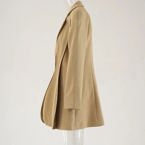 Load image into Gallery viewer, Women Khaki Irregular Spliced Shaped Elegant Blazer New Lapel Long Sleeve Jacket Fashion Tide Spring Autumn 2025 CPDB255
