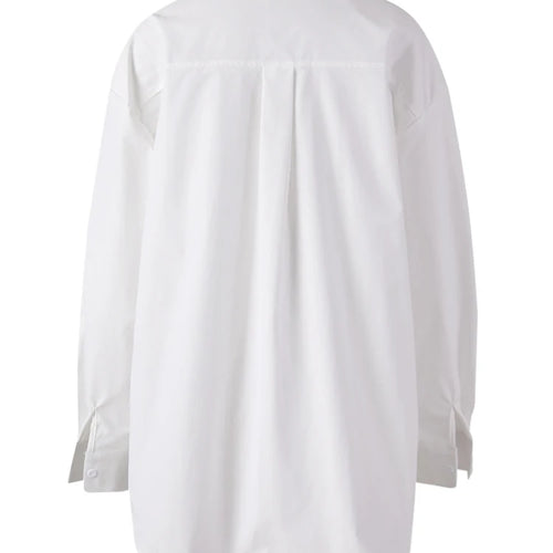 Load image into Gallery viewer, Women Blue Ribbon 3d Flower Big Size Elegant Blouse New Lapel Long Sleeve Shirt Fashion Tide Spring Autumn 2025 CPG3113
