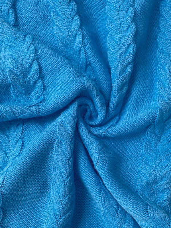 Fall Women’s Blue Stretch Knit Bodycon Midi Dress Business Casual Outfits Long Sleeves Sweater Belt Dresses Woman