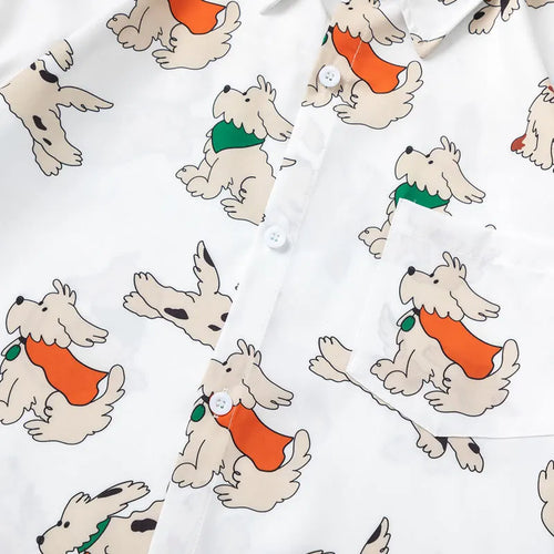 Load image into Gallery viewer, Hawaiian Shirts Cartoon Dog Graphic Printed Beach Blouse Harajuku Baggy Button Up Short Sleeve Shirt Hip Hop Casual Summer Tops
