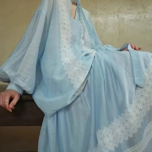 Load image into Gallery viewer, Hit Color Loose Two Piece Sets For Women V Neck Long Sleeve Top High Waist Temperament Skirts Female Fashion New
