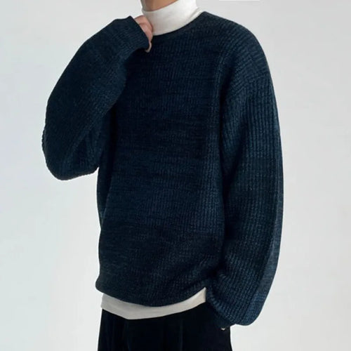 Load image into Gallery viewer, Men&#39;s Sweaters Korean Fashion Round Collar Solid Color Baggy Male Knitting Pullovers Casual Men Wear Spring 9C2829
