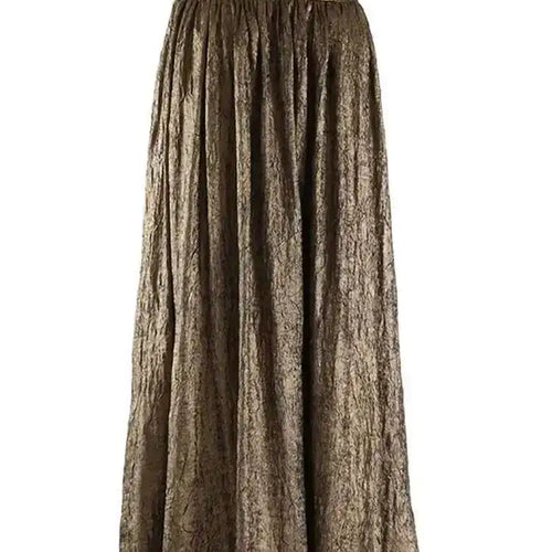 Load image into Gallery viewer, Women Dark Gold Color Pleated Elegant Long A-line Half-body Skirt High Wais Fashion Tide New Spring Autumn 2025 1DF9488
