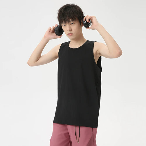 Load image into Gallery viewer, Minimalist Men&#39;s Thin Tank Tops Solid Color Casual Round Neck Sleeveless Loose Sport Top Chic Summer 9C6263
