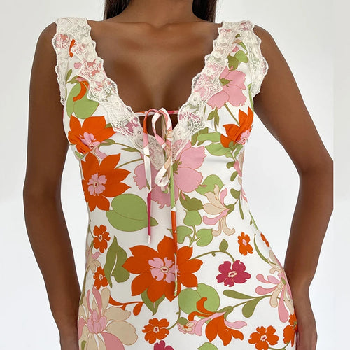 Load image into Gallery viewer, Floral Print Backless Maxi Dress For Women 2023 New V Neck Sleeveless Bodycon Long Dresses Ladies Elegant Sexy Dress
