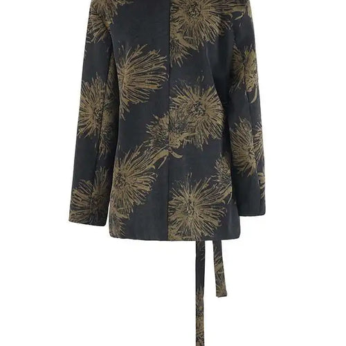 Load image into Gallery viewer, Women Black Pattern Printed Bandage Big Size Vintage Blouse New Lapel Long Sleeve Shirt Fashion Spring Autumn 2025 CPG2109
