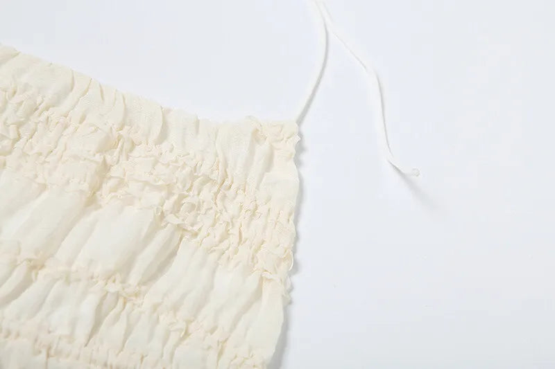 Chiffon Lace Sexy Skirt Two Piece Sets Women Halter Crop Tops And Maxi Skirt Ladies Fashion Woman Long Dress Set