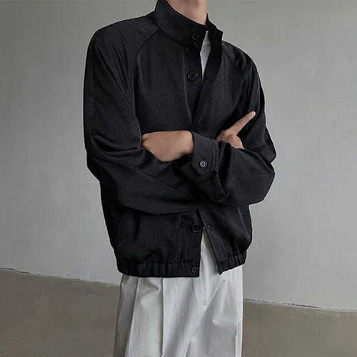 Load image into Gallery viewer, Korean New Chic Male Jacket Solid Color Stand Collar Single Breasted Jackets Elastic Hem Design Men Wear Spring 9W1341
