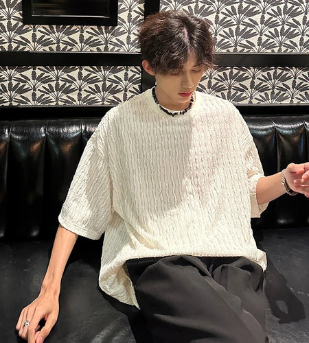 Men's T-shirts Short Sleeve Round Neck Stylish New Summer Solid Color Simple Trendy Handsome Male Clothing 2025 9W1974