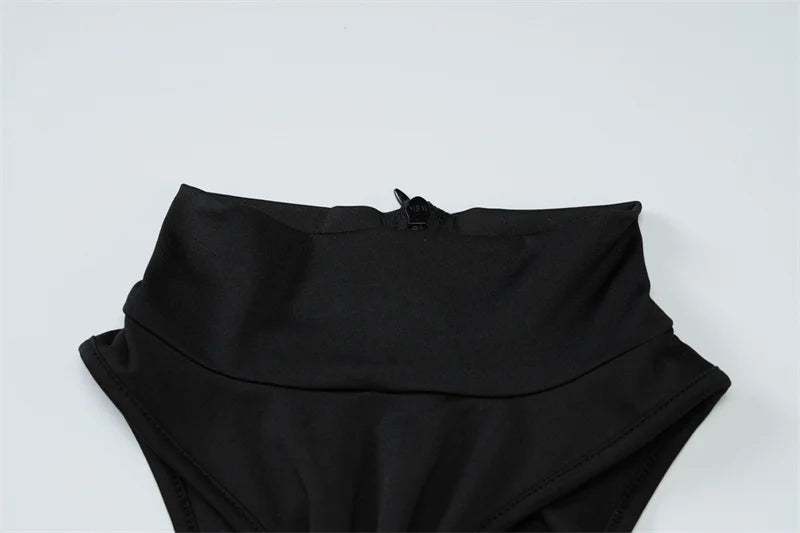 Summer Sleeveless Sexy Mini Dress Women Fashion Metal Ring Turtleneck Off-shoulder Strapless Club Party Dress Y2k