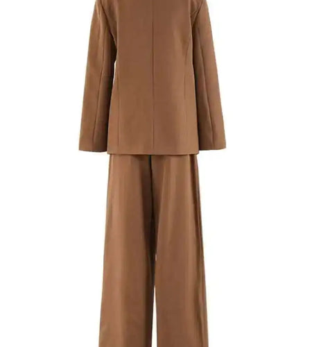 Big Size Blazer Pleated Wide Leg Pants Two Piece Suit New V-Neck Long Sleeve Women Fashion Tide Spring Autumn 2025 CPDB248
