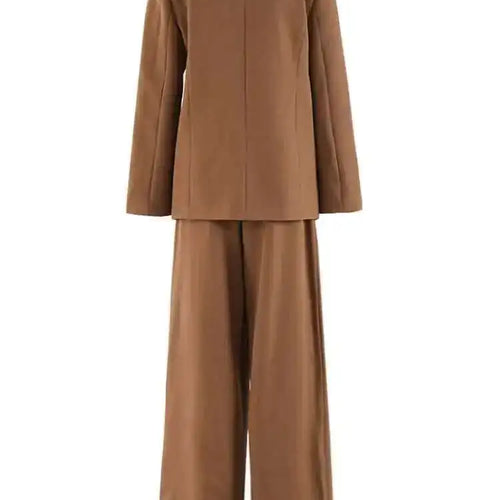Load image into Gallery viewer, Big Size Blazer Pleated Wide Leg Pants Two Piece Suit New V-Neck Long Sleeve Women Fashion Tide Spring Autumn 2025 CPDB248
