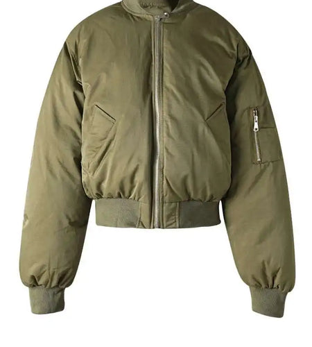 Army Green Thick Warm Big Size Cotton-padded Coat Long Sleeve Women Parkas Fashion Tide New Autumn Winter 2025 CPG2505