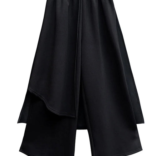 Load image into Gallery viewer, High Elastic Waist Black Irregular Long Wide Leg Trousers New Loose Fit Pants Women Fashion Tide Spring Autumn 2025 1Z289

