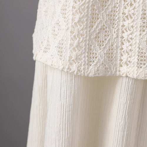 Load image into Gallery viewer, Women Beige Knitting Spliced Elegant Midi Vest Dress New Round Neck Sleeveless Fashion Tide Spring Summer 2025 CPG3068
