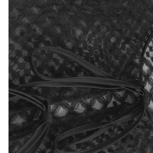 Load image into Gallery viewer, Women Black Mesh Bandage Perspective Elegant Vest Dress New Round Neck Sleeveless Fashion Spring Summer  2025  1DJ0918
