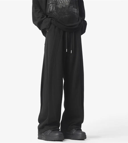 Men's Sweatpants Solid Color Wide Leg Straight New American Casual Trendy Fanshion Spring Summer Male Pants 2025 9W1305