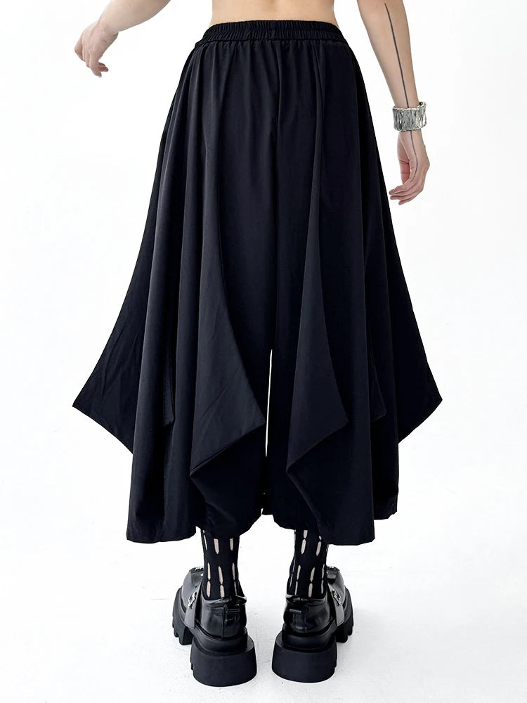 High Elastic Waist Black Brief Shaped Long Wide Leg Pants New Trousers Women Fashion Tide Spring Autumn 2025 1DJ0797