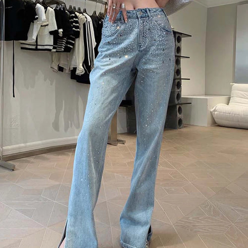 Load image into Gallery viewer, Streetwear Jeans For Women High Waist Patchwork Pocket Solid Denim Trousers Female Clothing Fashion Style
