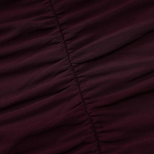 Load image into Gallery viewer, Elegant Hollow Out Sexy Mini Dress For Women Wine Red O Neck Sheer Long Sleeve Bodycon Club Party Sexy Dress Vestidos
