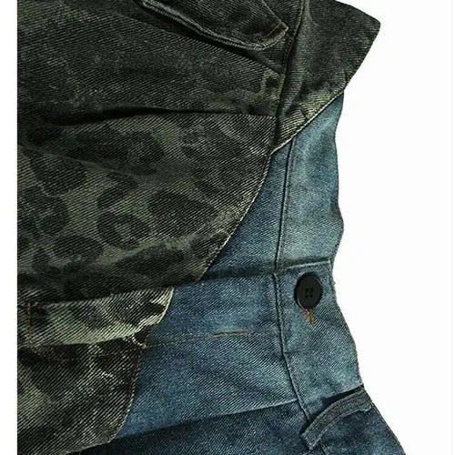 Load image into Gallery viewer, High Elastic Waist Green Leopard Print Denim Long Wide Leg Pants New Trousers Women Fashion Spring Autumn 2025 1DH6193
