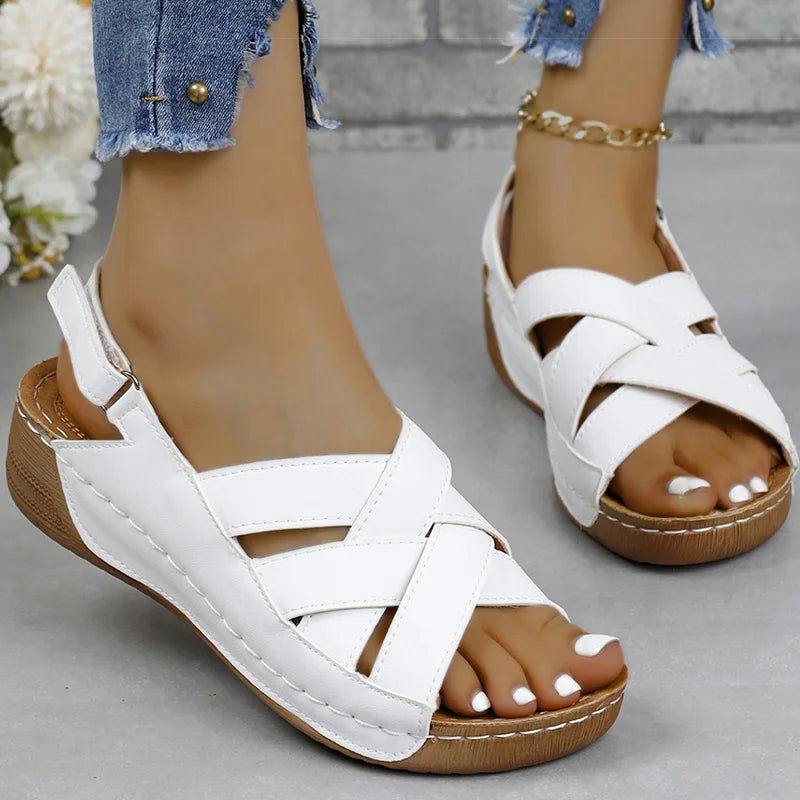 Women's Sandals Casual Heels Sandals For Summer Shoes Woman Wedges Heeled Sandalias De Mujer Lightweight Summer Footwear Women