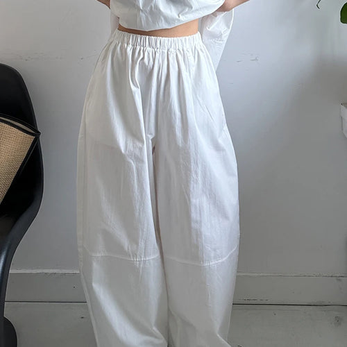 Load image into Gallery viewer, High Elastic Waist White Brief Pocket Wide Leg Casual Pants New Trousers Women Fashion Tide Spring Autumn 2025 1DJ1590
